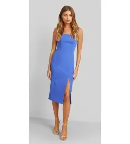 Kookai Oleema Midi Dress Blue Size 40 AU 12 