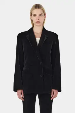 Alistair Velvet Blazer Black