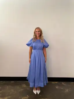 Aje Alma Midi Dress Blue Size 12 for rent on The Volte - image 1