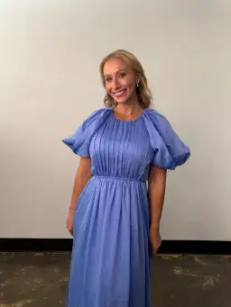 Aje Alma Midi Dress Blue Size 12 for rent on The Volte - image 4