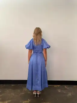 Aje Alma Midi Dress Blue Size 12 for rent on The Volte - image 3