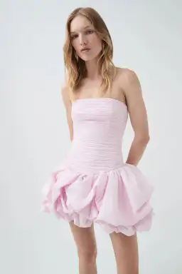 Aje Violette Bubble Hem Mini Dress Pink Size 10 for rent on The Volte - image 3