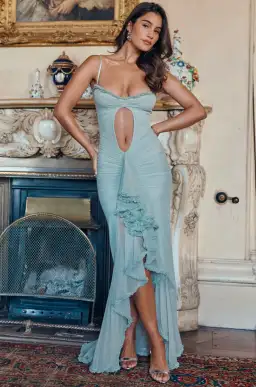 House Of Cb Gabriella Pistachio Ruffled Front Gown Size AU 8 for rent on The Volte - image 2