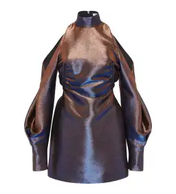 Camilla and Marc Bella Mini Dress in Metallic Cobalt Size 4 for rent on The Volte - image 6