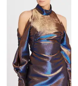 Camilla and Marc Bella Mini Dress in Metallic Cobalt Size 4 for rent on The Volte - image 5