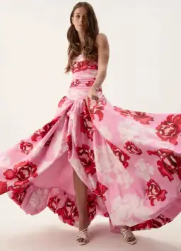 Aje Behold Maxi Dress in Pink Boldly Blooming Size 10 for rent on The Volte - image 1
