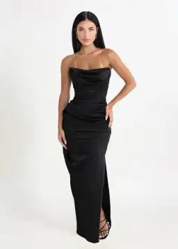 House of CB Adrienne Corset Maxi Dress in Black Size 8