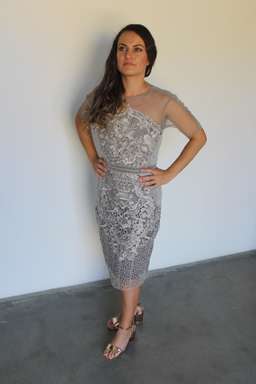 Grace and Hart - Adele Midi dress - Pewter Silver Size 12  for rent on The Volte - image 1