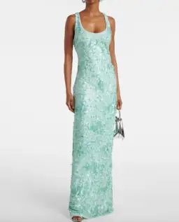 Simkhai Bex Sequined Maxi Dress in Green Size US 4 /AU 8