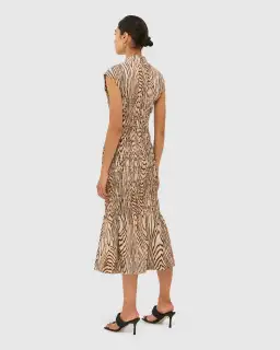 Saba Allegro Shirred Dress Brown Size AU 8 for rent on The Volte - image 5