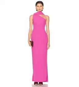 Rachel Gilbert Clara Midi Dress in Hot Pink Size 3/AU 12