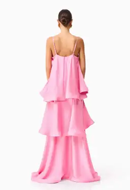 Elliatt Tilly Tiered Maxi Dress in Pink Size S/ AU 8 for rent on The Volte - image 3