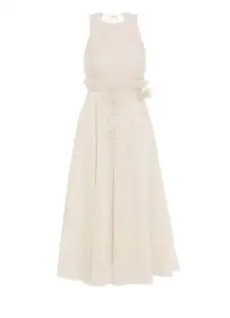 Zimmermann Pleated Picnic Midi Dress Ivory Size AU 10 for rent on The Volte - image 5
