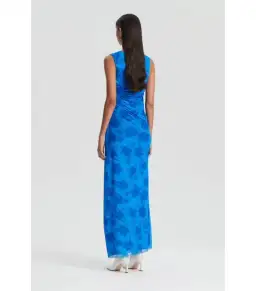 Scanlan Theodore Italian Floral Lace Print Mesh Maxi Dress Blue Size AU 10 for rent on The Volte - image 2