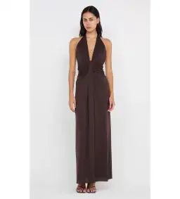 Bec & Bridge Tillie Drape Maxi Dress Dark Chocolate Size AU 6 for rent on The Volte - image 1