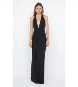 Bec & Bridge Tillie Drape Maxi Dress Black Size AU 8