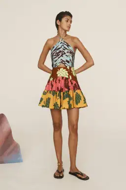 Alemais Poppy Spliced Mini Dress Multi Print Size 6