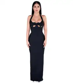 YG Collection Gianna Halter Maxi Gown Black Size AU 8 for rent on The Volte - image 1