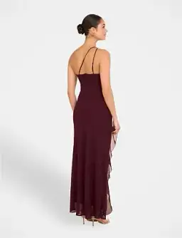 Pilgrim Dietrich One Shoulder Maxi Dress in Burgundy Size AU 14 for rent on The Volte - image 3