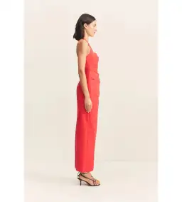 Shona Joy Lani Draped Halter Maxi Dress Chilli Size AU 14 for rent on The Volte - image 3