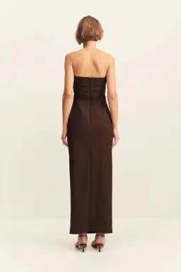 Shona Joy Lani Strapless Draped Maxi Dress Espresso Size AU 14 for rent on The Volte - image 4