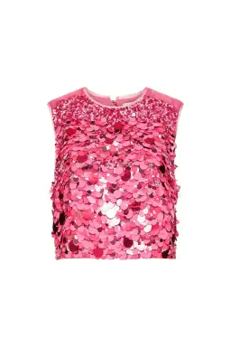 Aje Celeste Sequin Top Pink Size 10 for rent on The Volte - image 2