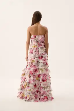 Aje Fleur Pleated Gown Collage Floral  Size 14  for rent on The Volte - image 3