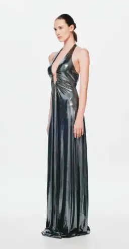 MISHA Jennifer Foil Dress Black Size 8 for rent on The Volte - image 2