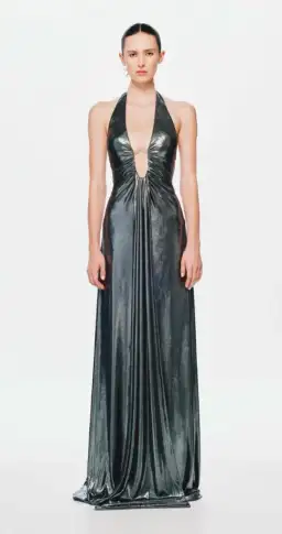 MISHA Jennifer Foil Dress Black Size 8 for rent on The Volte - image 1