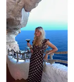 Design by Si Luna Maxi Dress Polka Dots Brown/Yellow Size AU 10 for rent on The Volte - image 5