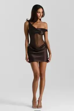 Natalie Rolt Elodie Mini Silk Brown Size 6 for rent on The Volte - image 1