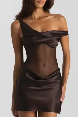 Natalie Rolt Elodie Mini Silk Brown Size 6 for rent on The Volte - image 2