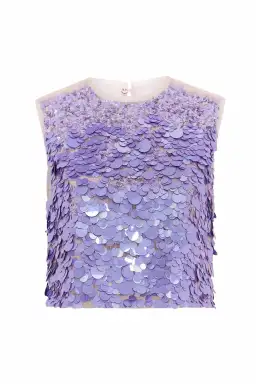 Aje Celeste Sequin Top Purple Size 8 for rent on The Volte - image 4