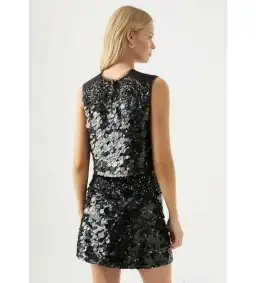 Aje Celeste Sequin Top in Black Size AU 12 for rent on The Volte - image 3
