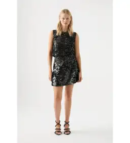 Aje Celeste Sequin Top in Black Size AU 12 for rent on The Volte - image 1