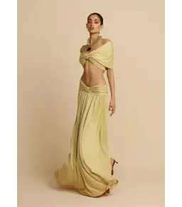 Arcina Ori Alessia Top and Maxi Skirt In Gold Size S / AU 8