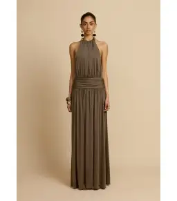 Arcina Ori Santina Maxi Dress Khaki Size XS / AU 6