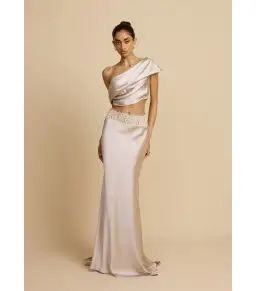 Arcina Ori Anaya Top and Maxi Skirt Oyster Pink Size XS / AU 6