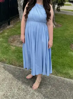 Aje Abbey Twist Midi Dress Blue Size 14 for rent on The Volte - image 3