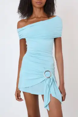 Peachy Den The Amelia Bandeau Mini Blue Dress Size AU 6 for rent on The Volte - image 1