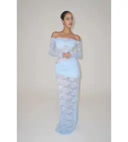 Deconduarte Christiana Maxi Dress in Powder Blue Size AU 6 for rent on The Volte - image 1