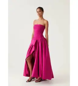 Aje Violette Bubble Hem Maxi Dress Deep Magenta; size 8 for rent on The Volte - image 3