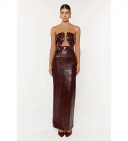 She is Olla Sole Midi Dress in Brown Size XS/ AU 6 for rent on The Volte - image 1