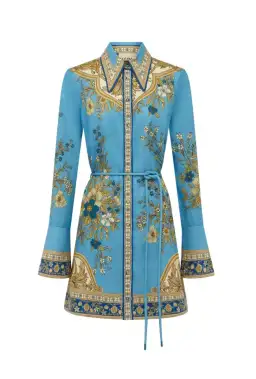 Alemais Cassie Mini Dress Blue Print Size 16 for rent on The Volte - image 4