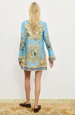 Alemais Cassie Mini Dress Blue Print Size 16 for rent on The Volte - image 3