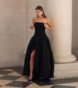 Aje Violette Bubble Hem Maxi Dress Black Size 8