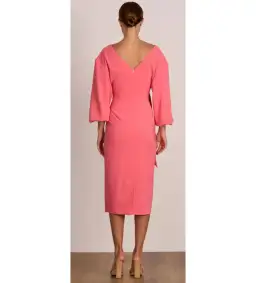 Pasduchas Ace Drape Midi Dress Pink Size 12 for rent on The Volte - image 2