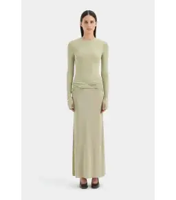 Sir the Label Milesi Twist Maxi Gown in Moss Size 3 / AU 12