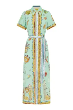 Alemais Surrealist Summer Shirtdress Midi Size Print AU10 /US6