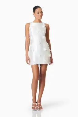 Elliatt Lunaria Satin Mini Dress In White Size Medium Size 10  for rent on The Volte - image 1